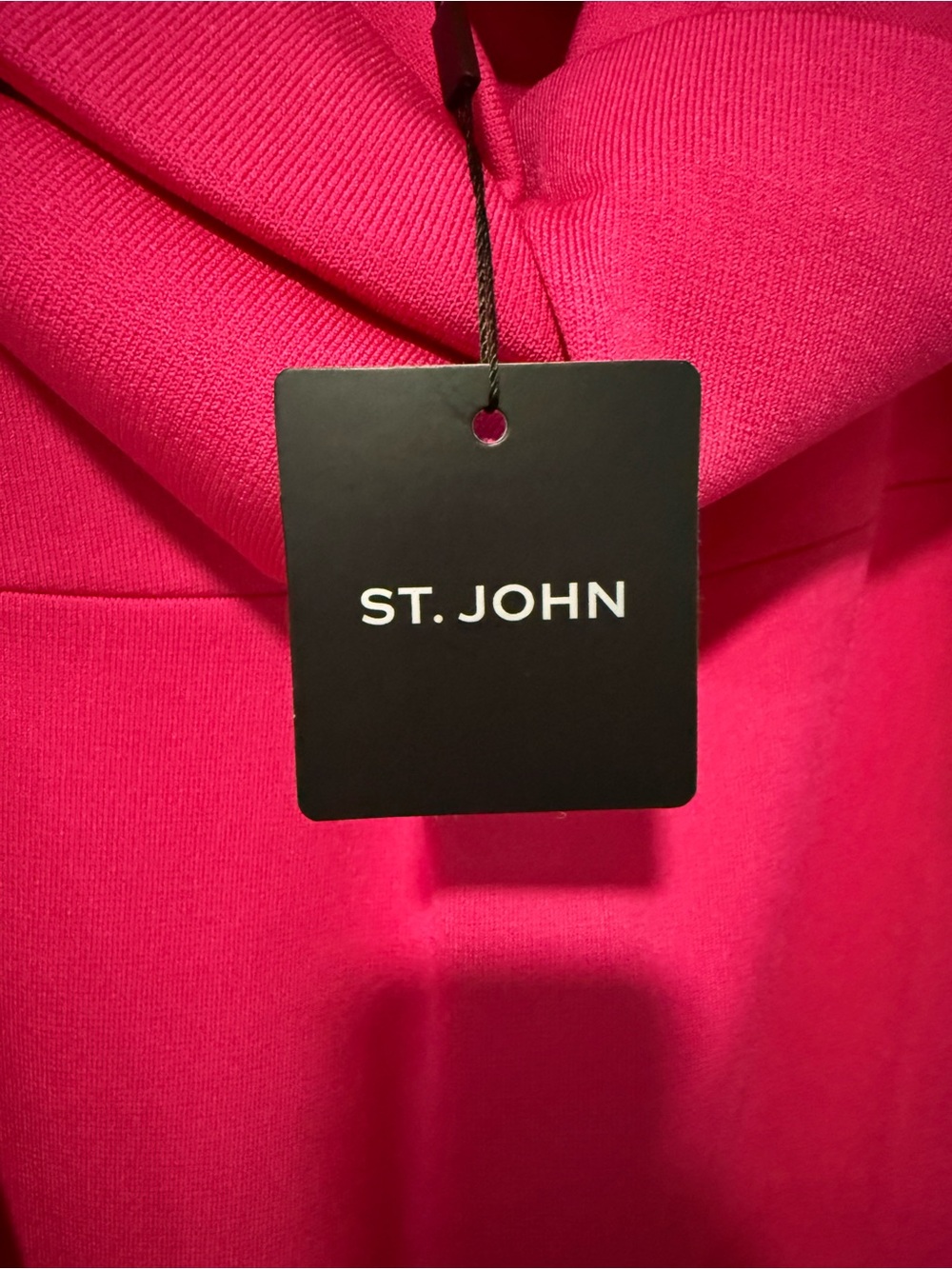 NWT St. John Hot Pink Sculpted Cocktail Dress Size 18 $1695 - Picture 5 of 12
